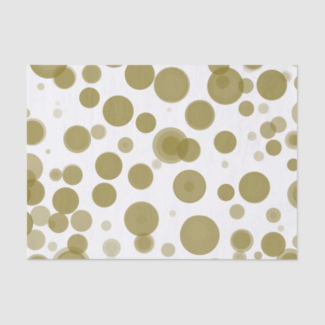 Modern Gold & White Polka Dot Bubbles Party Tissue Paper (Front)