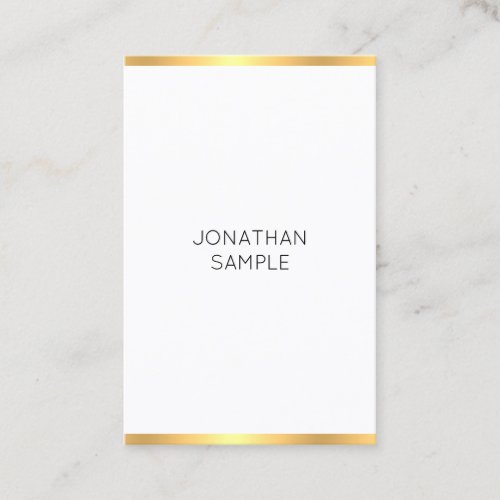 Modern Gold White Simple Elegant Template Trendy Business Card