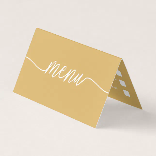 Modern Gold & White Simple Script Menu Selection | Zazzle