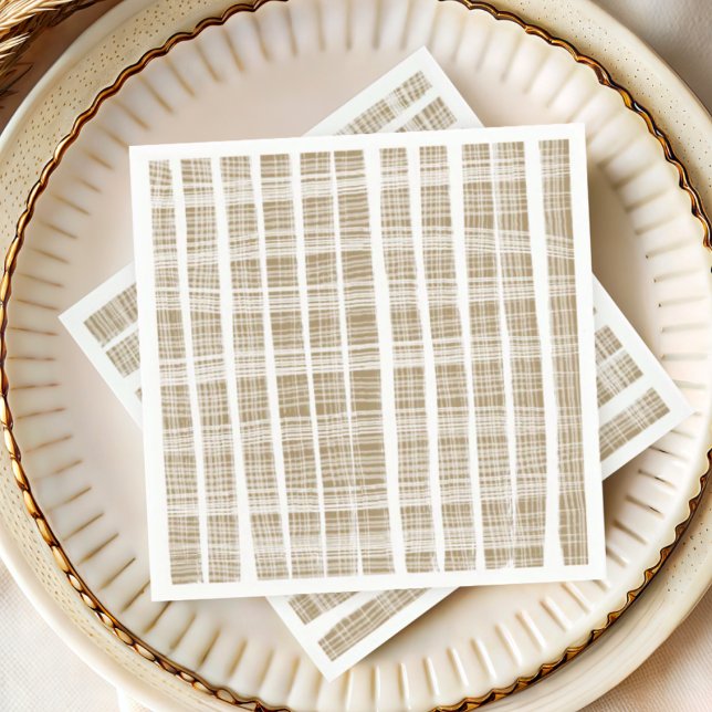 Modern Gold & White Stripe Texture Wedding Napkins (Creator Uploaded)