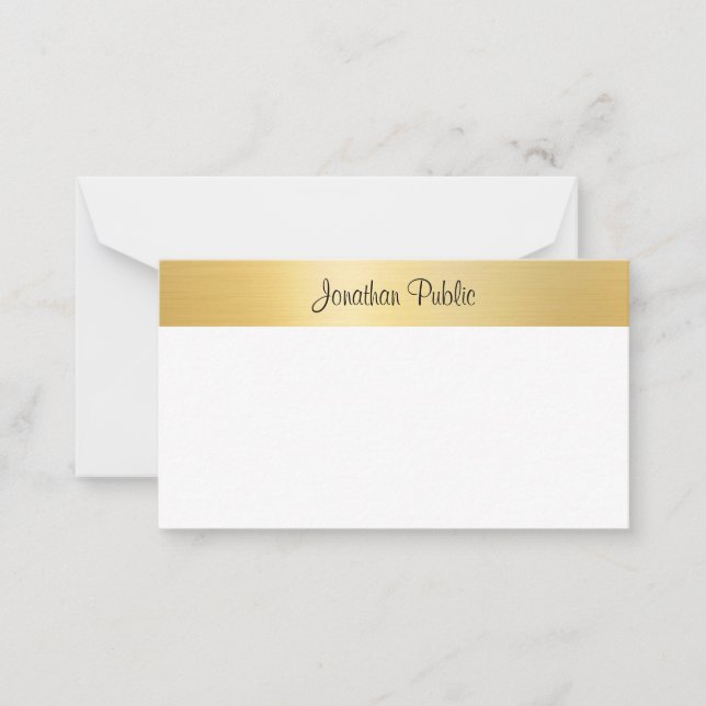 Modern Gold White Template Handwritten Script (Front)