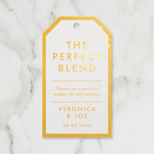 Modern Gold  White The Perfect Blend Foil Gift Tags
