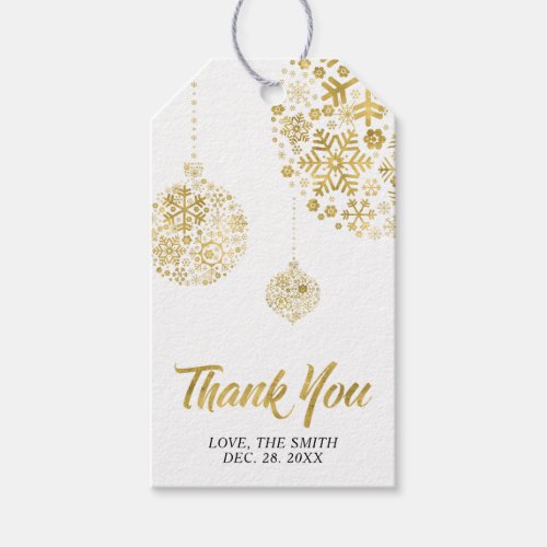 Modern Gold Winter Party Thank you Gift Tags