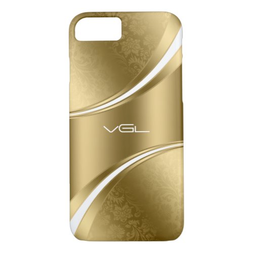 Modern Gold With White Dynamic Stripes iPhone 87 Case