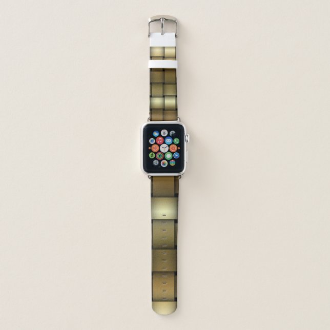 Modern Gold Woven Pattern Apple Watch Band (Front)