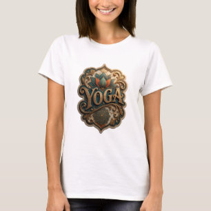 Modern Gold YOGA Artistic Motif T-Shirt