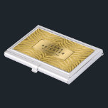 Modern Gold Zebra Stripes & Glitter Pattern Case For Business Cards<br><div class="desc">Elegant modern gold glitter and sparkles with gold abstract zebra stripes animal print pattern. Fully customizable business card-holder template. Matching business card available, and any matching product you like but can't find it. If you need any help customizing, changing color, or anything else to any of my designs, contact ArtOnWear...</div>
