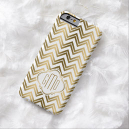 Modern Gold Zigzag Chevron White Background 2a Barely There iPhone 6 Case