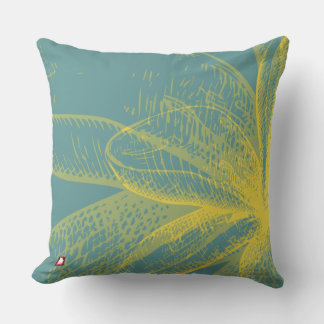Modern Goldden Flower Paint 1 by RD Throw Pillow