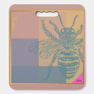 Modern Golden Blue Bee Seat Cushion