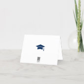 Modern Golden Blue Marble Agate Graduation Party Thank You Card (Back)