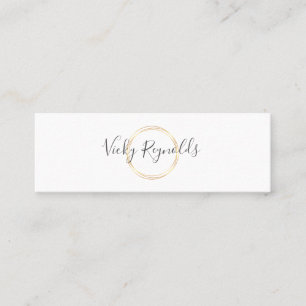 Modern golden circle monogram logo mini business card