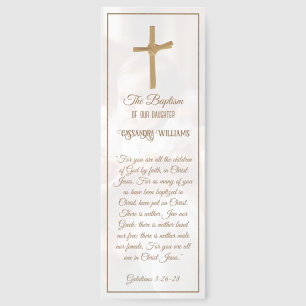 Modern Golden Cross Photo Name, Bible Verse  Bookmarks