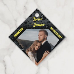 Modern Golden Diamond Custom Wedding Favor Tags