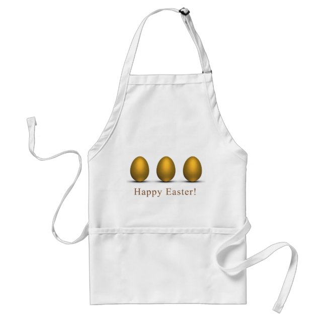 Modern Golden Easter Eggs Adult Apron (Front)