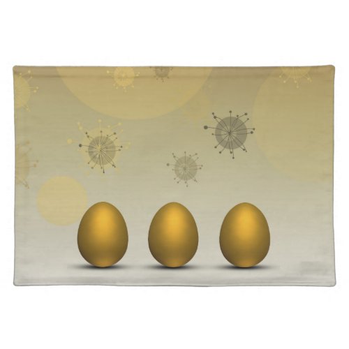 Modern Golden Easter Eggs Cloth Placemat