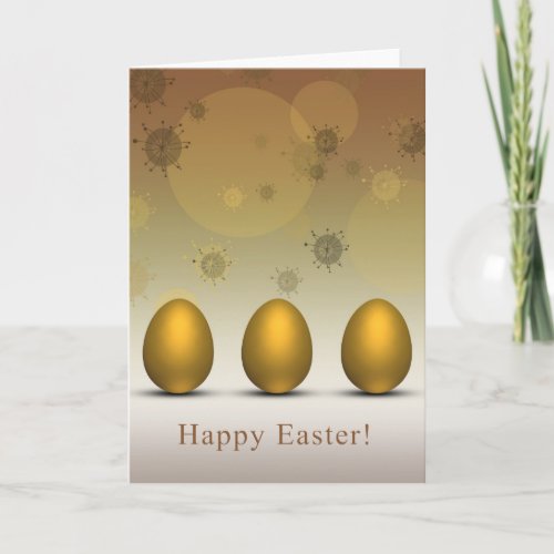 Modern Golden Easter Eggs Holiday Card