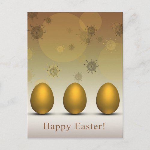 Modern Golden Easter Eggs Holiday Postcard