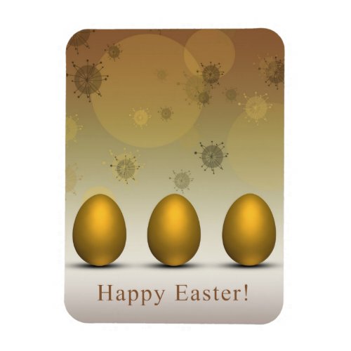 Modern Golden Easter Eggs Magnet