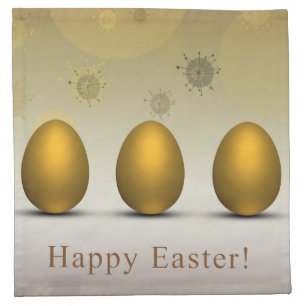 Modern Golden Easter Eggs Napkin