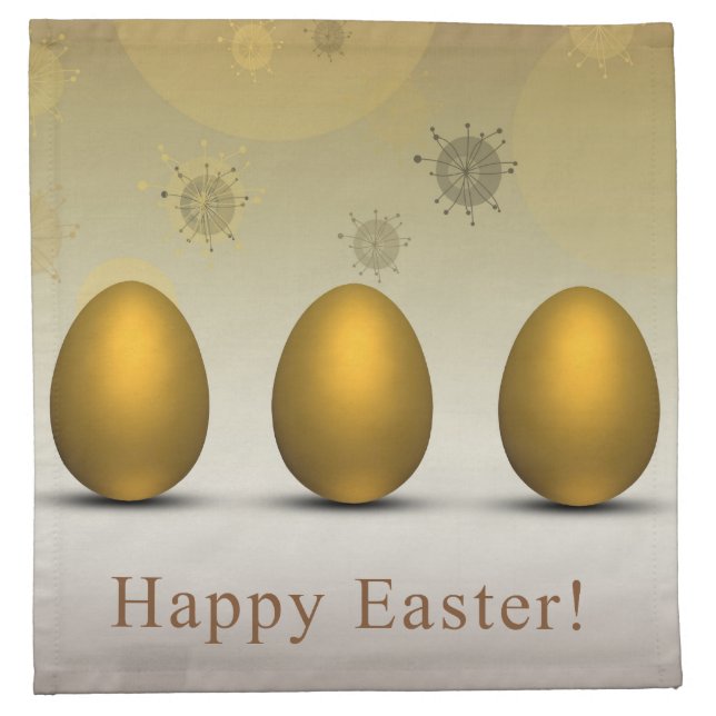 Modern Golden Easter Eggs Napkin (Front)