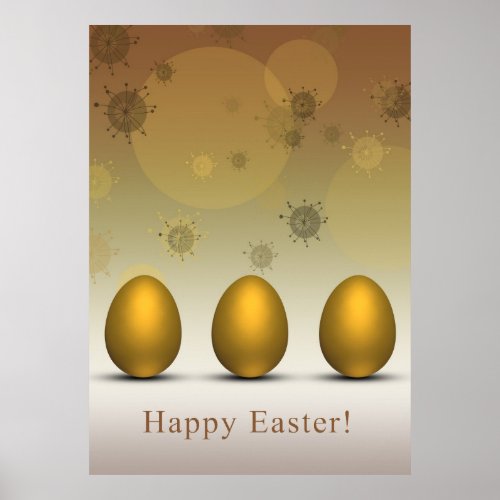 Modern Golden Easter Eggs Poster