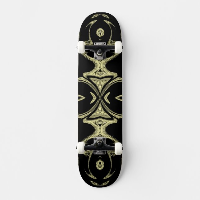 modern golden fashion pattern skateboard deck (Front)