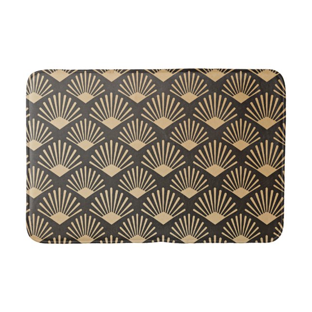 Modern Golden Gatsby pattern Bath Mat (Front)