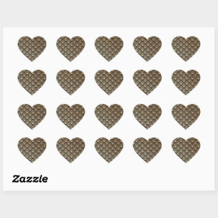 Modern Golden Gatsby Pattern Heart Sticker
