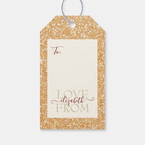 Modern Golden Girly Glitter Customisable Gift Tags