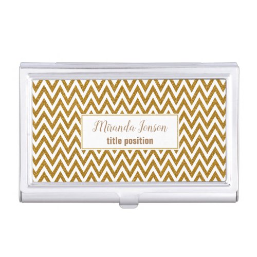 Modern Golden Glitter Business Card Case