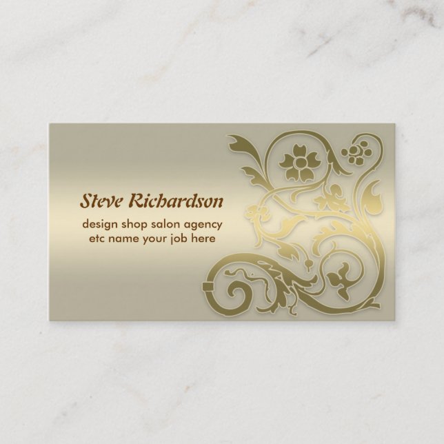 modern golden gradient business card (Front)