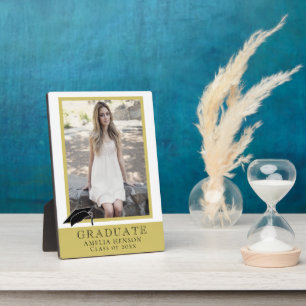 Modern Golden Graduation Graduate Photo Plaque