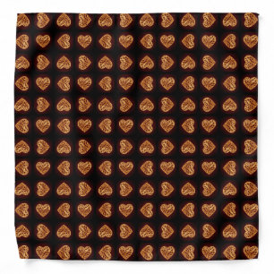 Modern Golden Heart on Burgundy Background Bandana