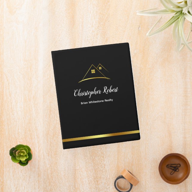 Modern Golden House Logo Real Estate Mini Binder (InSitu)