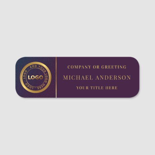 Modern Golden Logo Corporate Professional Employee Name Tag