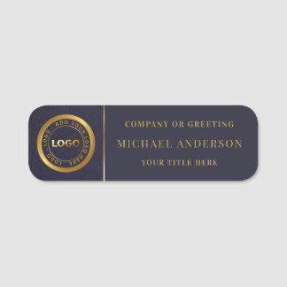 Modern Golden Logo Corporate Professional Employee Name Tag