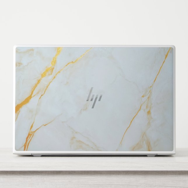 Modern Golden Marble HP Laptop Skin (Front)