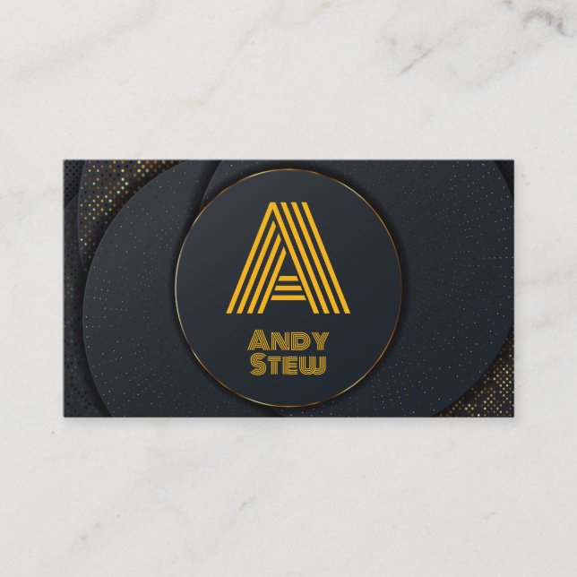 Modern Golden Minimalist Stylish Business Card (Front)