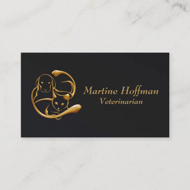 Modern. Golden Pets Business Card (Front)