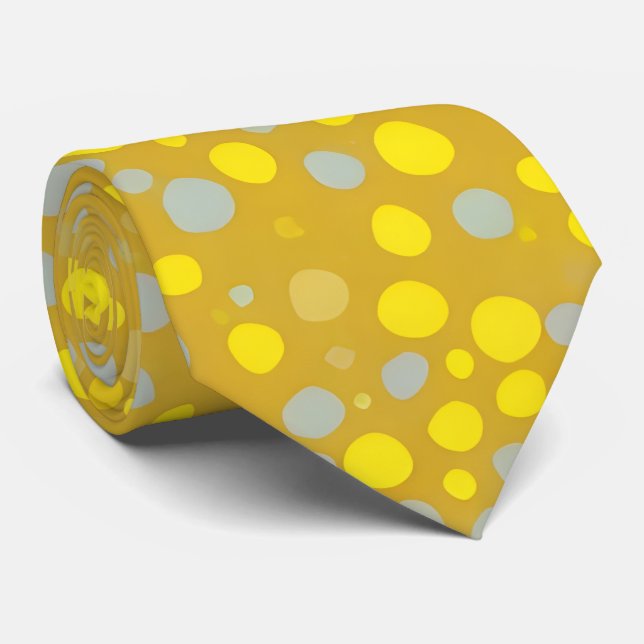 Modern Golden Polka Dot Neck Tie  (Rolled)