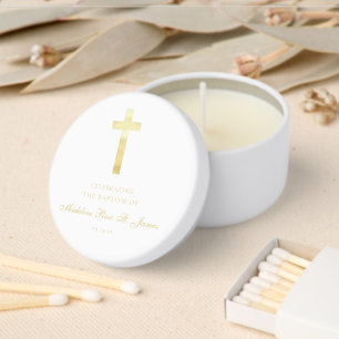 Modern Golden Signature Baptism Christening Mini Candle Favors