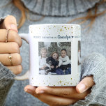 Modern golden stars on white Christmas Coffee Mug<br><div class="desc">Modern Gold stars and dots on trendy white background Christmas greeting Card</div>