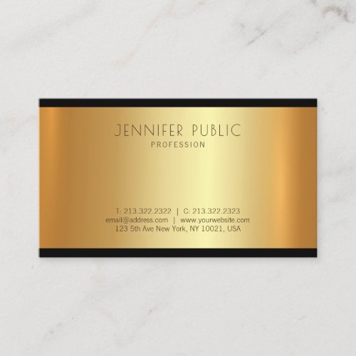 Modern Golden Trendy Graceful Glamour Plain Business Card