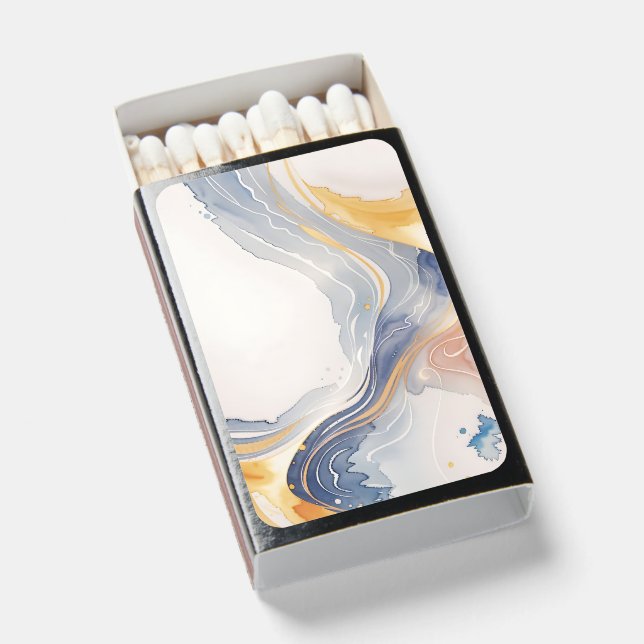 Modern golden Watercolor Botanical Wedding  Matchboxes (Front Open)