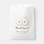 Modern Golden Wedding Rings Favor Bag
