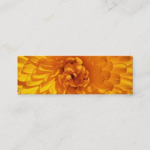 Modern Golden Yellow Marigold Flower Mini Business Card