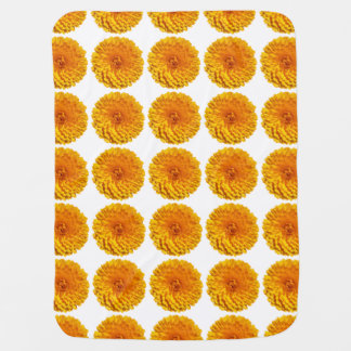 Modern Golden Yellow Marigold Flower Swaddle Blanket