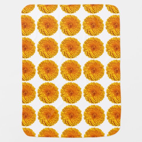 Modern Golden Yellow Marigold Flower Swaddle Blanket