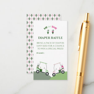 Modern Golf Baby Gender Reveal Par-tee Enclosure Card